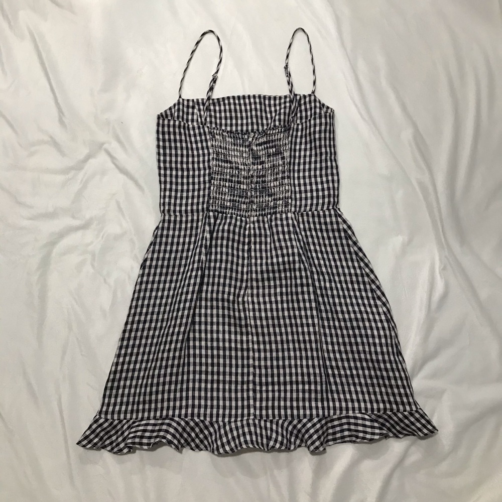Reformation Black and White Gingham Mini Dress - Picture 6 of 8